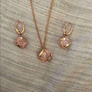 Swarovski Rose Gold Necklace and Earrings